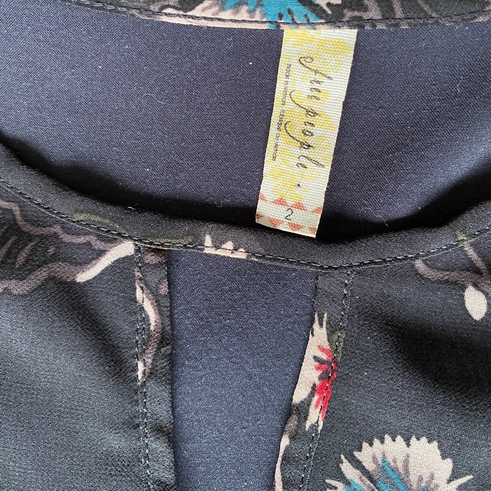 Free people navy blue butterfly floral dress - Picture 5 of 13